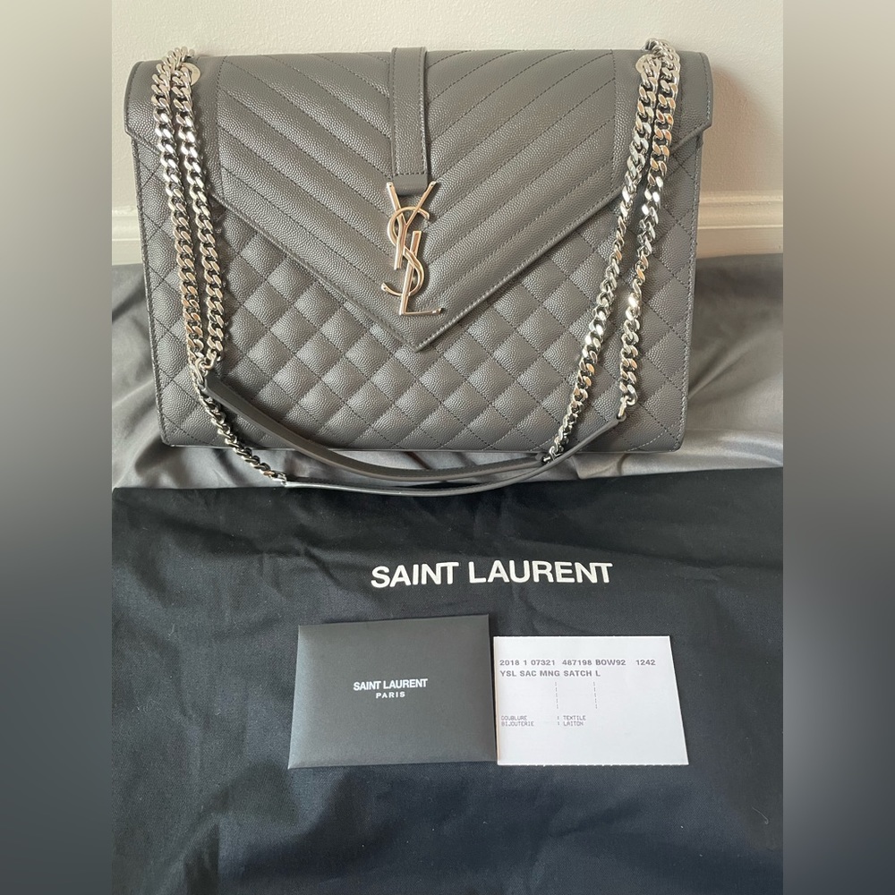YSL Triquilt Envelope Bag in Size Large
